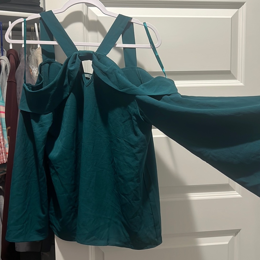 boutique blouse with cutout shoulders